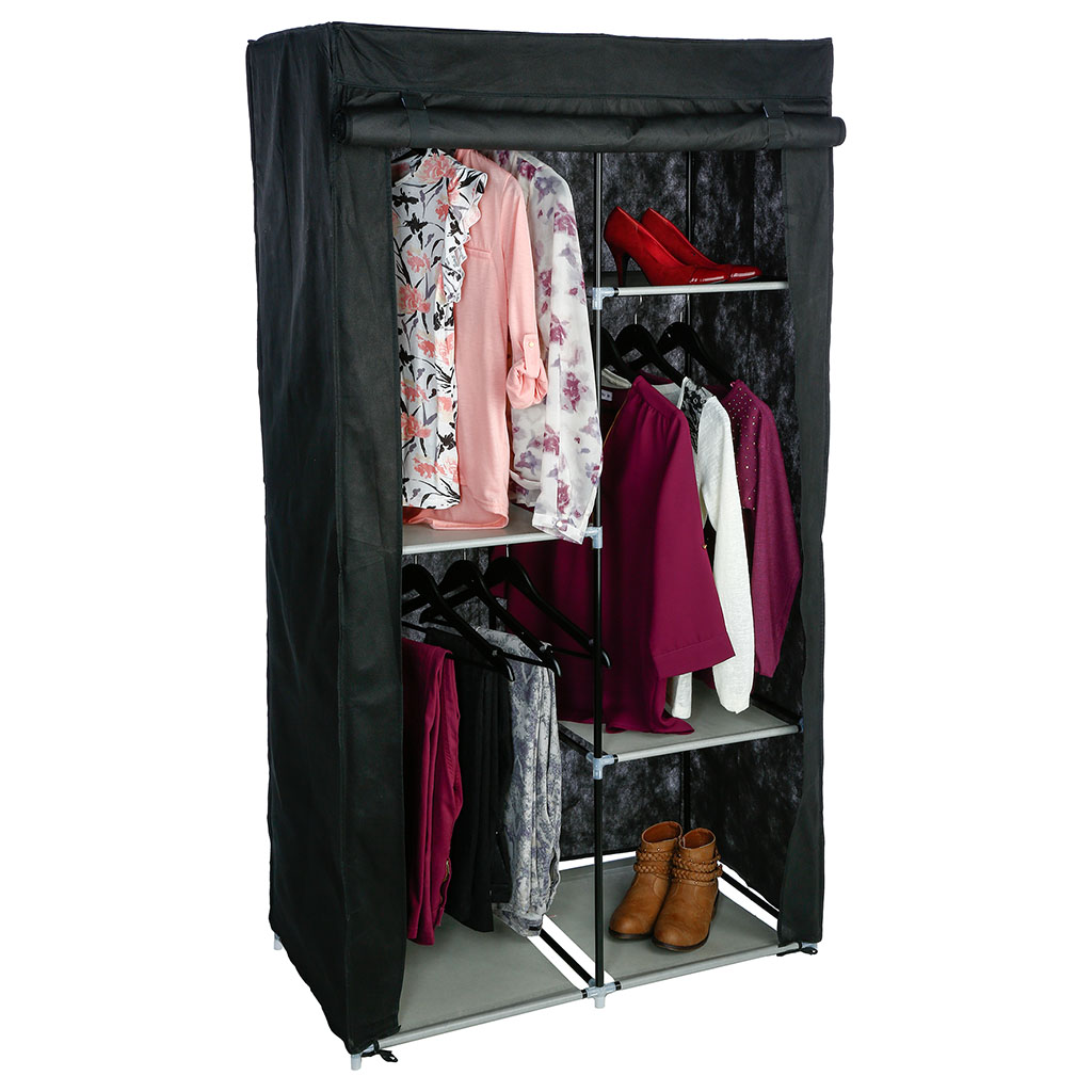 Armoire modulable non tissée noire 88xH 169x46cm