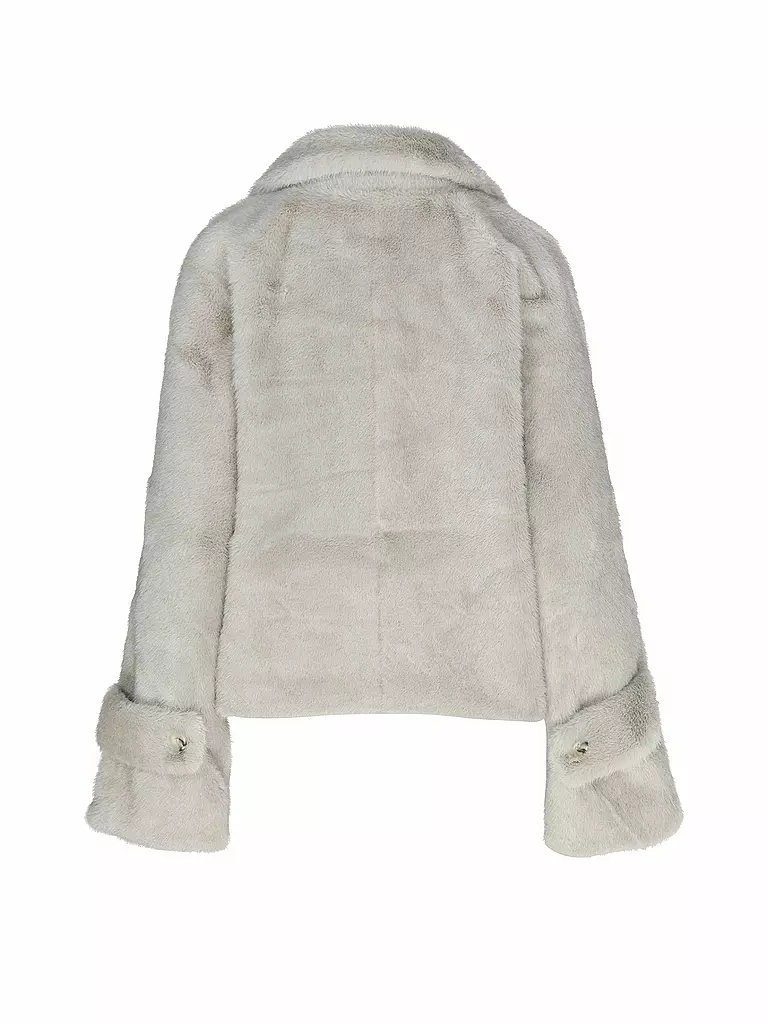 MEOTINE Jacke in Felloptik hellgrau