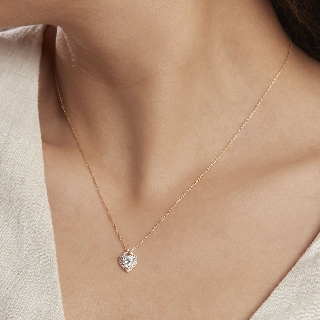 Collier Verounia Or Jaune Oxyde De Zirconium