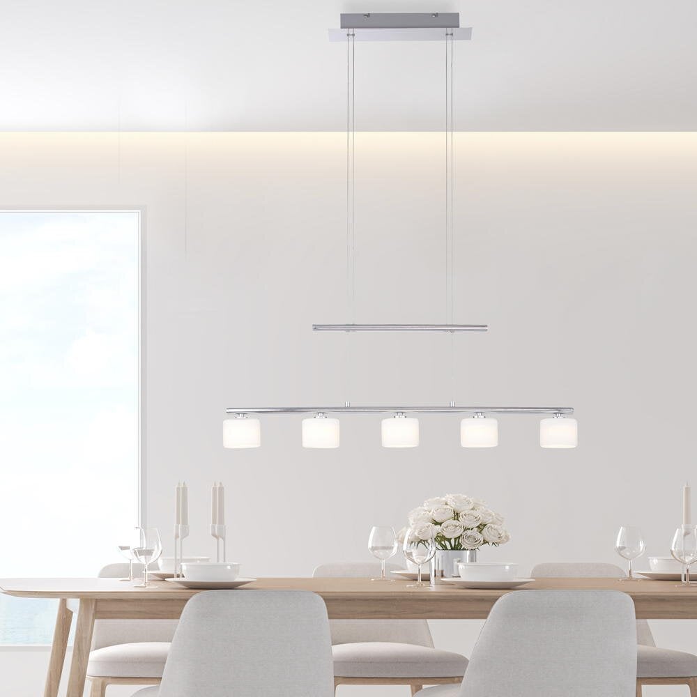 Hydra LED hanglamp in zilver, 5 x 4W, 2700lm