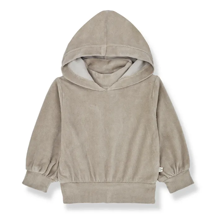 1+ in the family Sweat Capuche Velours Albina | Taupe