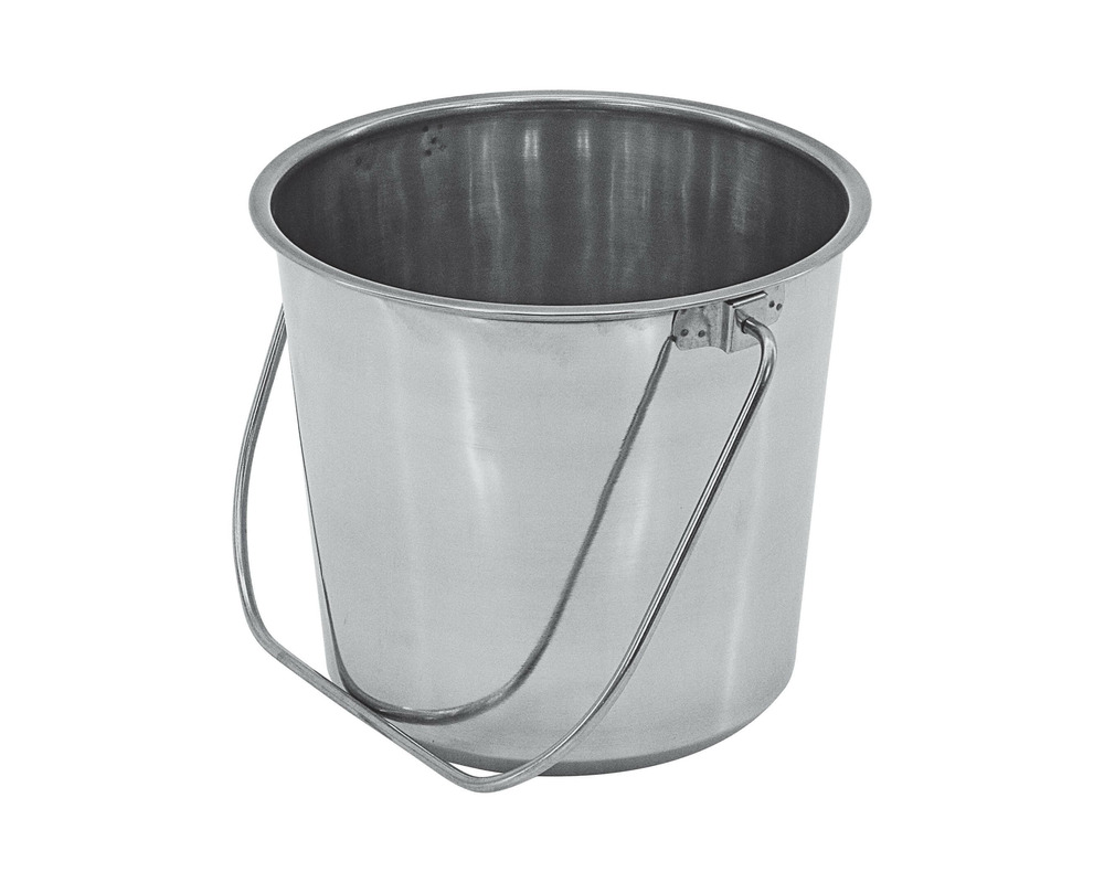 Seau inox 5,5 litres aliment, abreuvoir • stockage de l'aliment