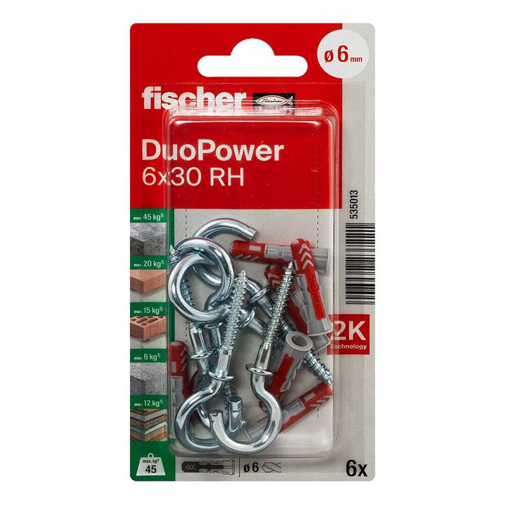 UNIVERSALPLUGG FISCHER DUOPOWER 6X30MM 6-STK