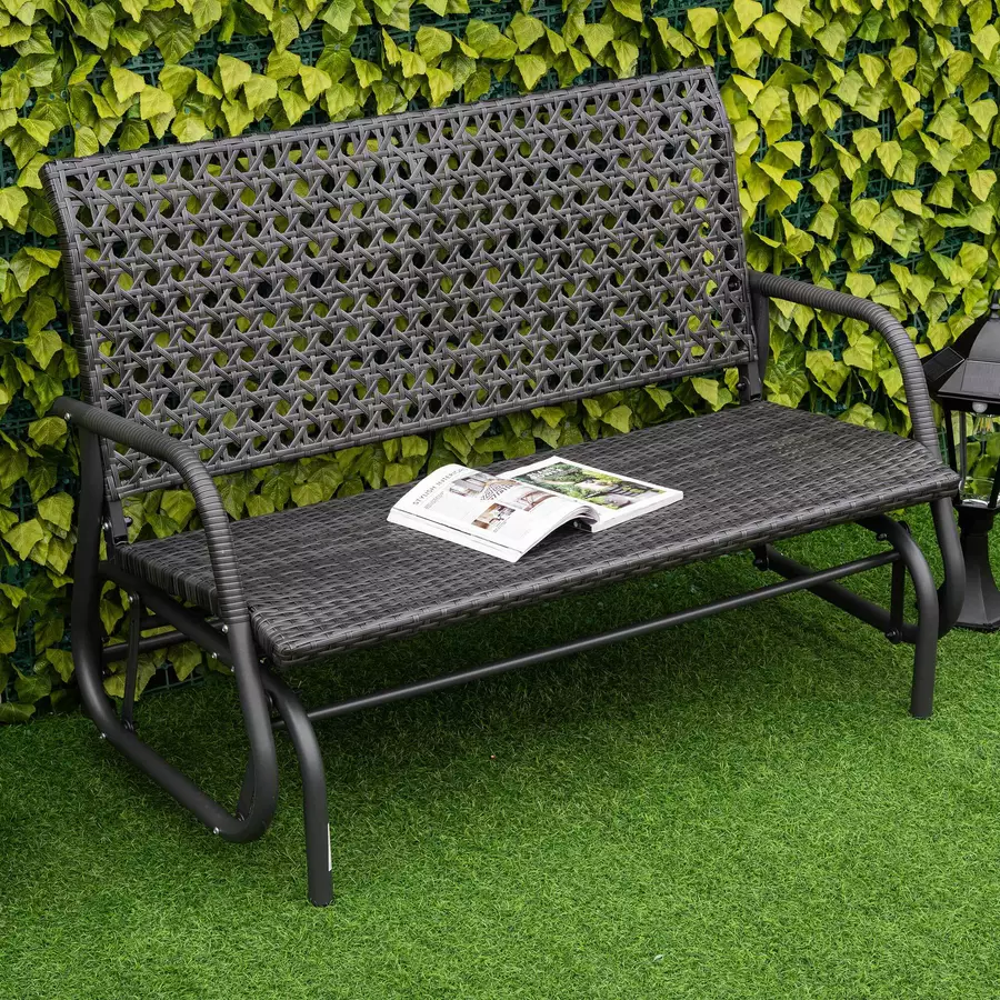 Outsunny Schaukelbank mit 2-in-1-Design dunkelgrau