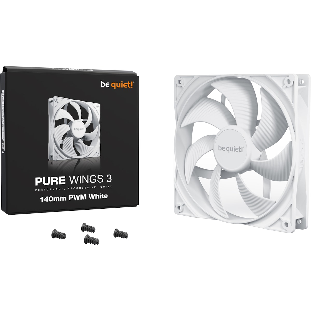 be quiet! PURE WINGS 3 140mm PWM-vifte (hvit)