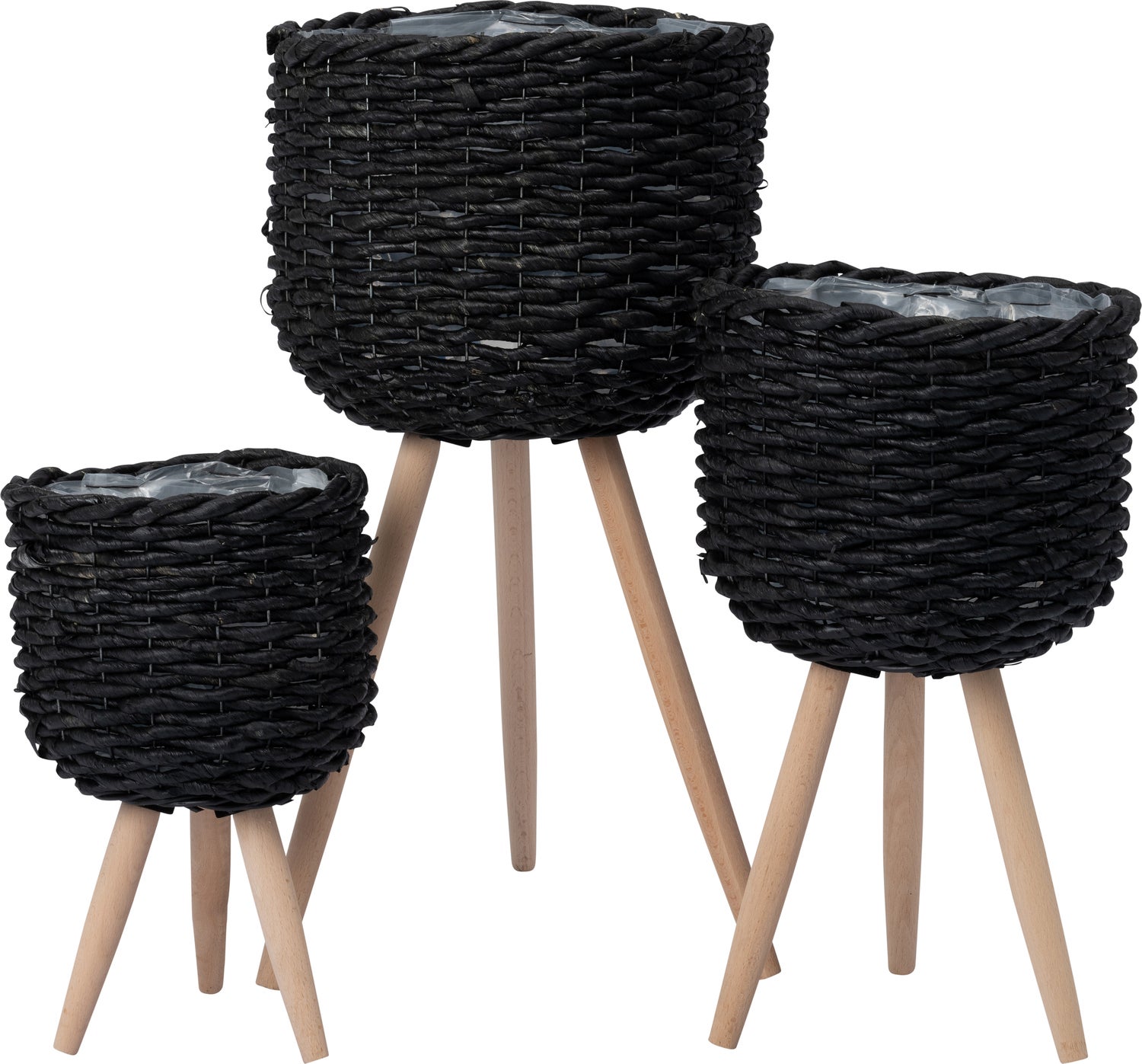 Intratuin plantenmand op poten Saar zwart D 26 H 42 cm