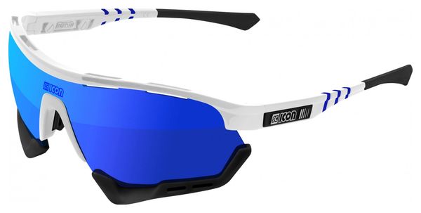 Scicon Sports Aerotech SCN PP Lunettes De Soleil De Performance Sportive (Multimirror Bleu Scnpp/Luminosité Blanche)