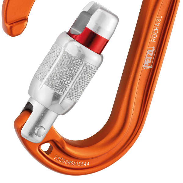 Mousqueton escalade PETZL ROCHA SCREW LOCK ORANGE