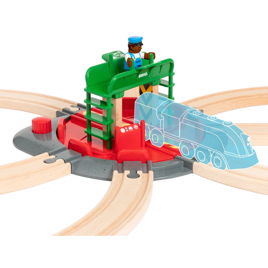 BRIO® WORLD Lok-Drehscheibe mit Kontrollbrücke