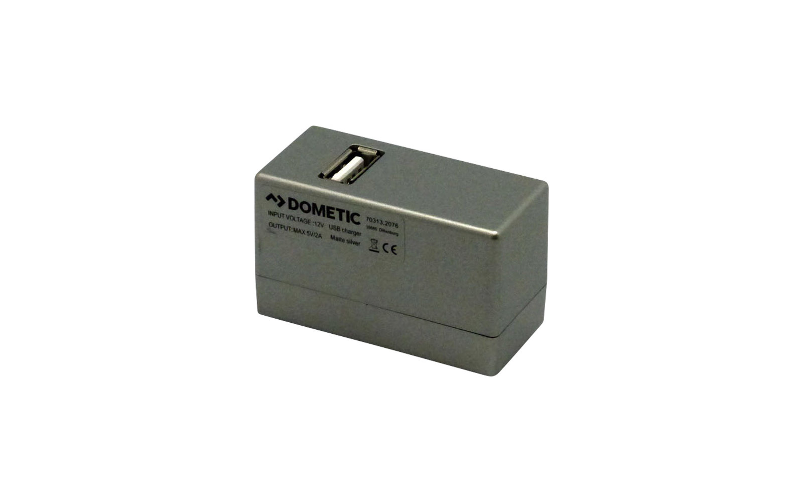 Dometic Stromschienenadapter mit 2A-USB Abdeckung silber