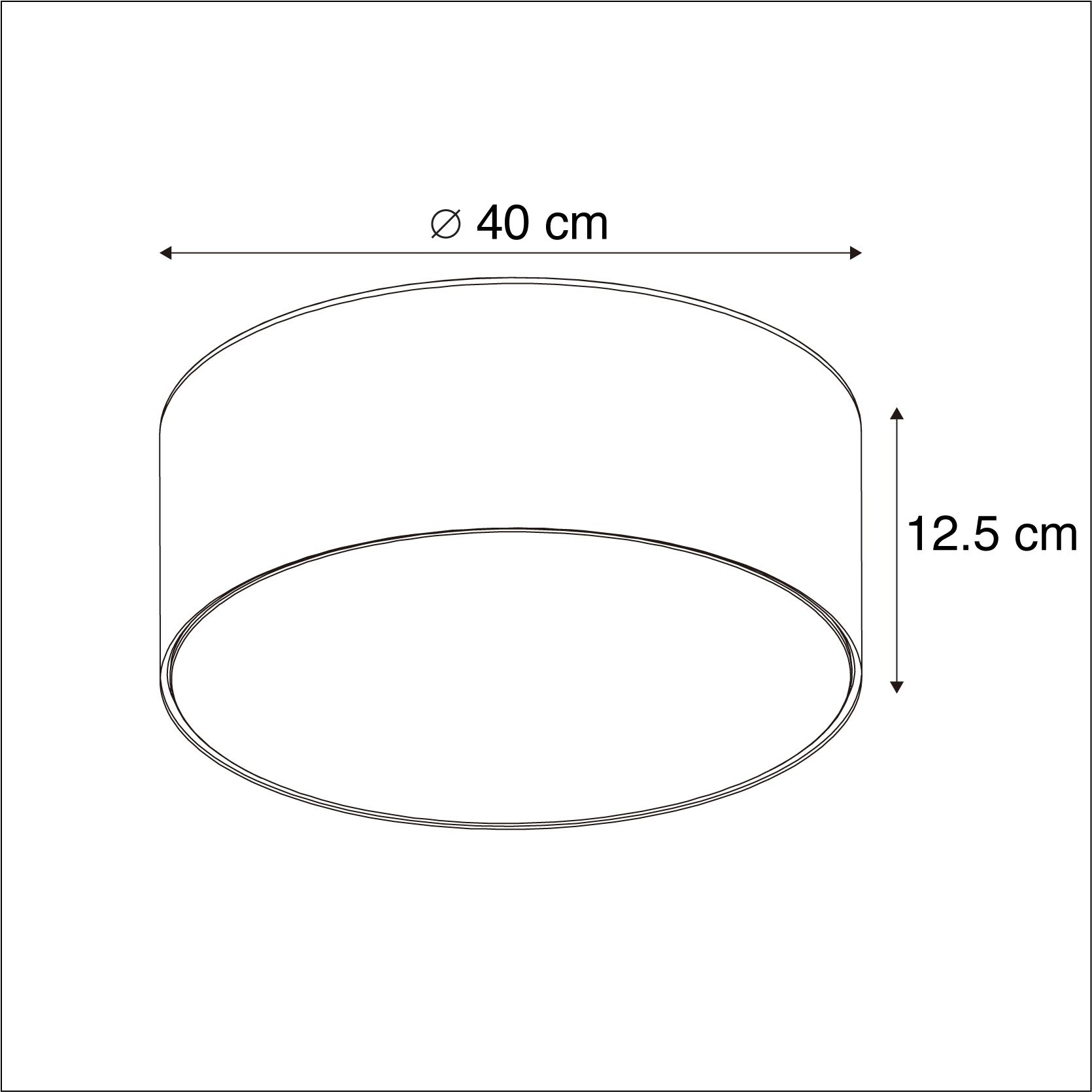 Plafondlamp grijs 40 cm incl. LED - Drum LED