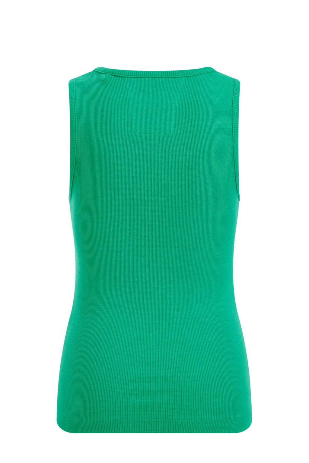 WE Fashion ribgebreidetop groen