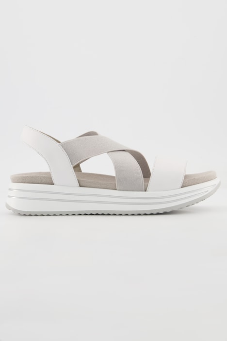 Remonte Leder-Sandalen, Elastikriemen, Metallic-Look, Weite H