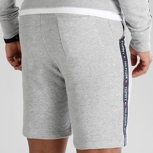 Short Jogging A Bandes 0707 Gris Chiné
