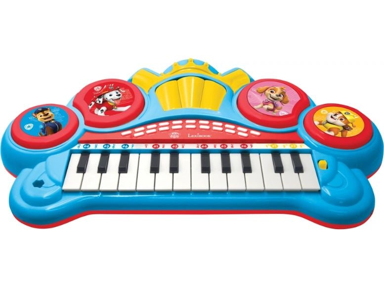 Lexibook Elektronisches Klavier Paw Patrol 24 Tasten Kleines Klavier für Kinder mit Sitz, Mikrofon und Aux-In-Kabel
