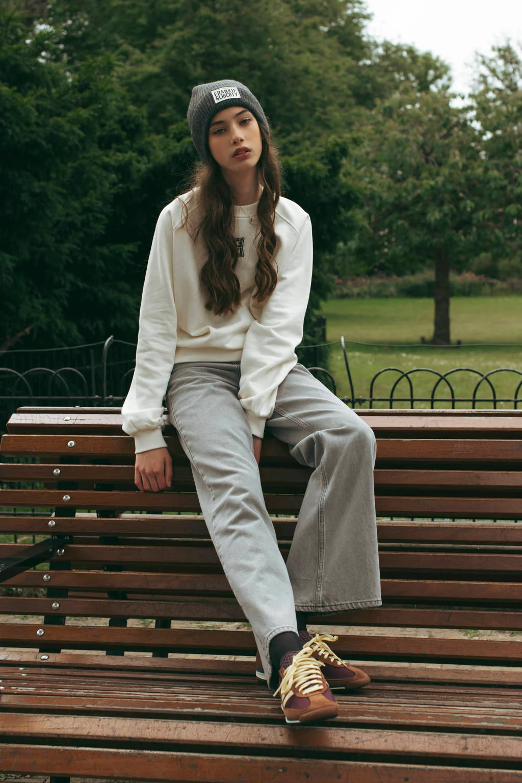 Frankie&Liberty sweater met printopdruk wit