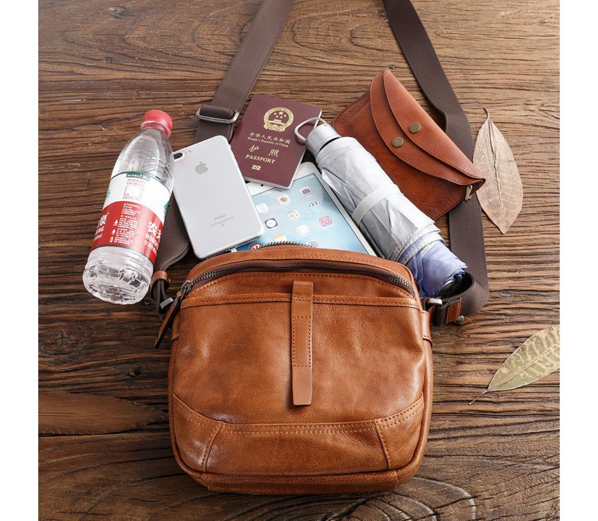 Wavecho - Echte leren crossbodytas