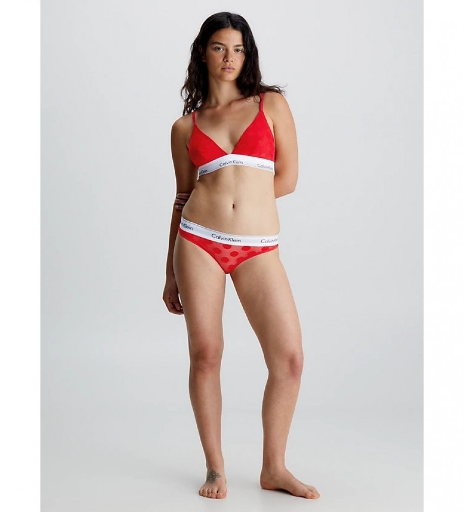 Calcinha Calvin Klein vermelha com bolinhas