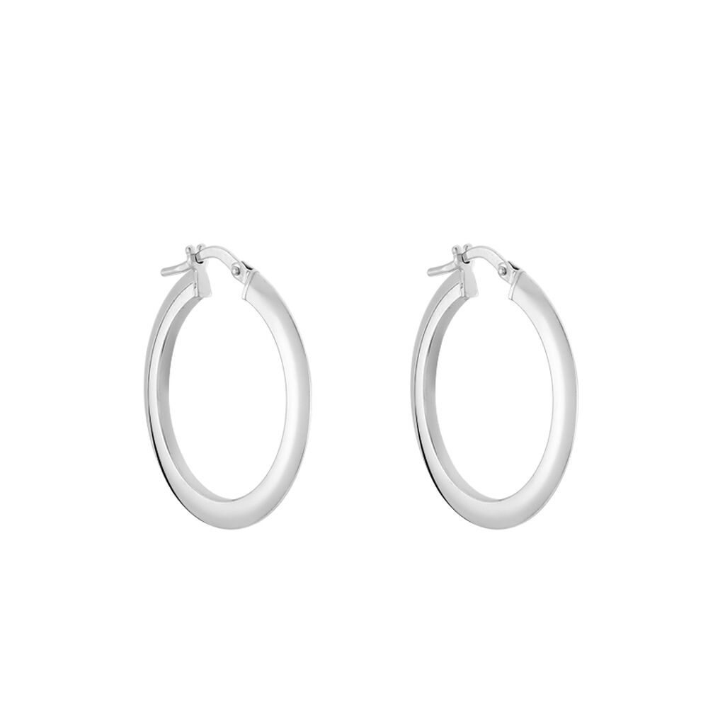 Créoles Argent Blanc Hally