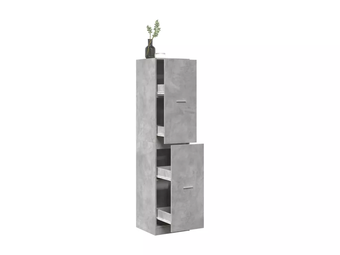 Armoire d'apothicaire gris béton 40x41x174,5 cm bois ingénierie