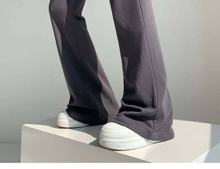 Malrowe - Hoge taille effen uitlopende broek
