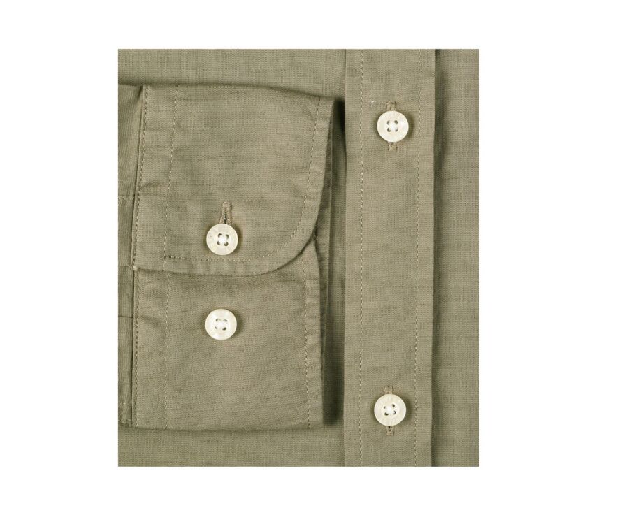 Chemise coton lin taupe unie - SILBERT
