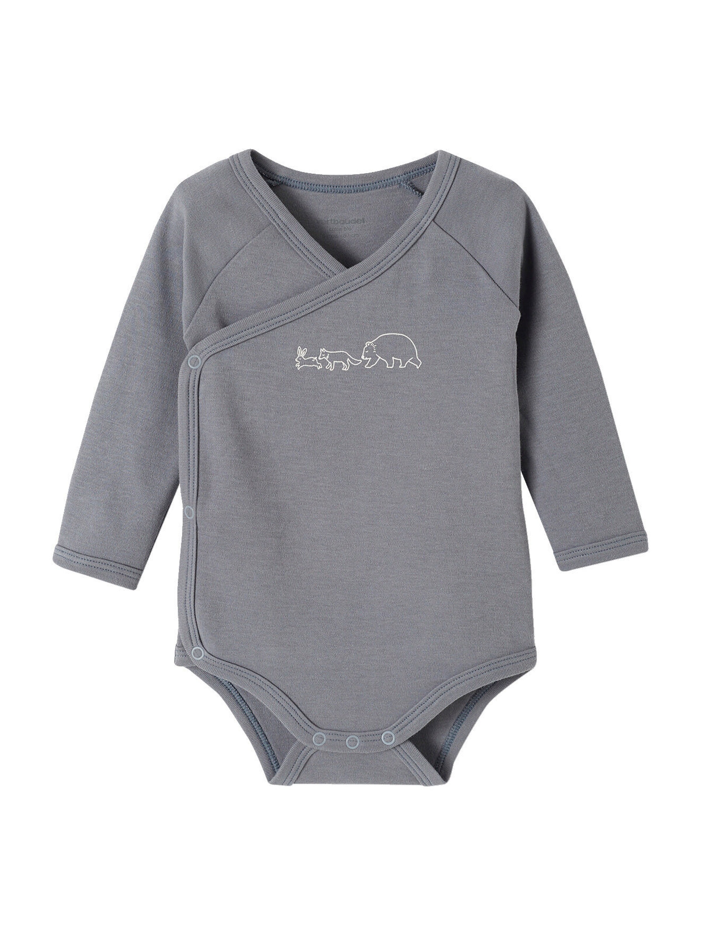 Vertbaudet 3er-Pack Baby Wickelbodys, Bio-Baumwolle jeansblau