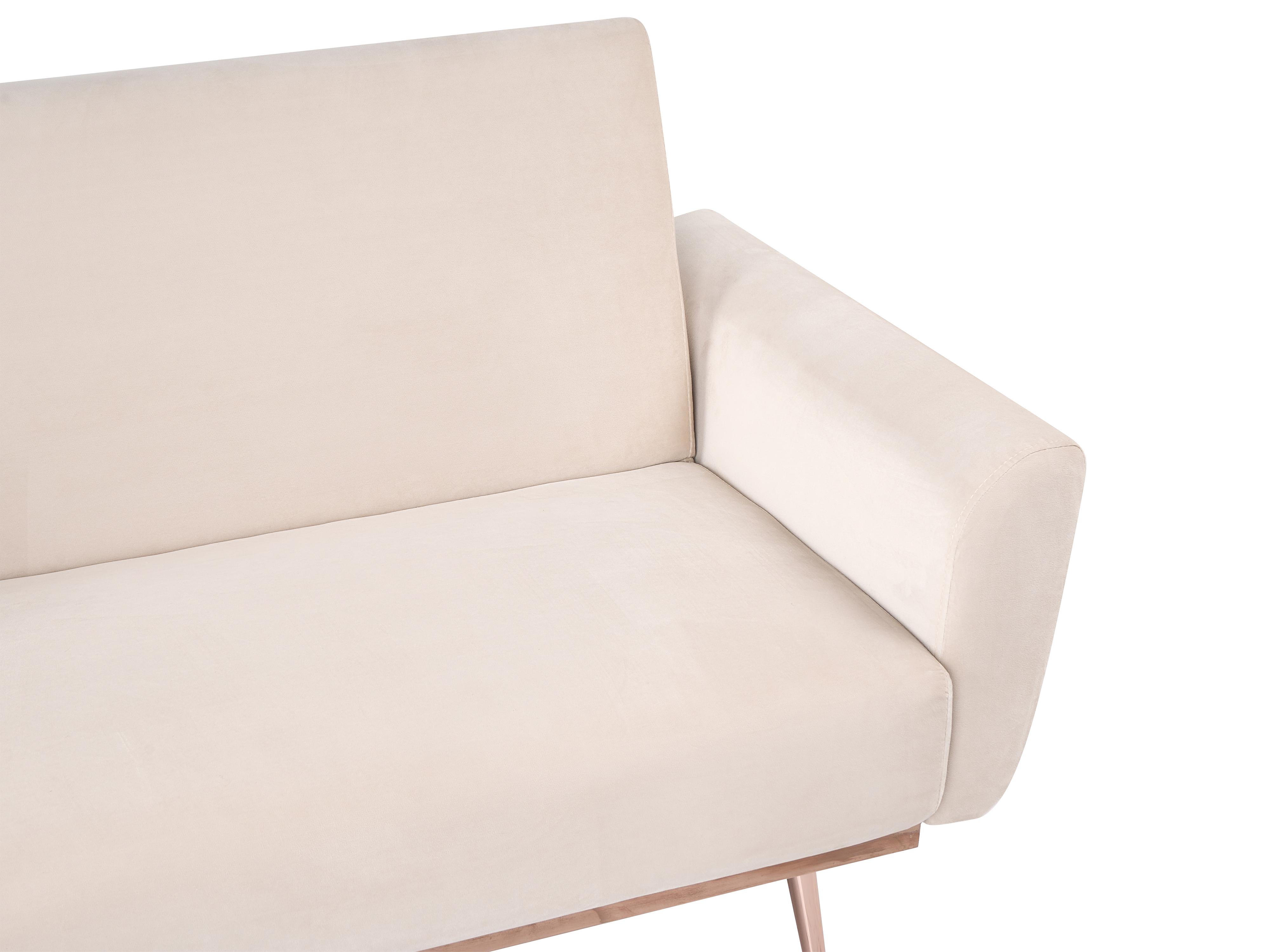 Slaapbank 3-zits EINA Fluweel Lichtbeige