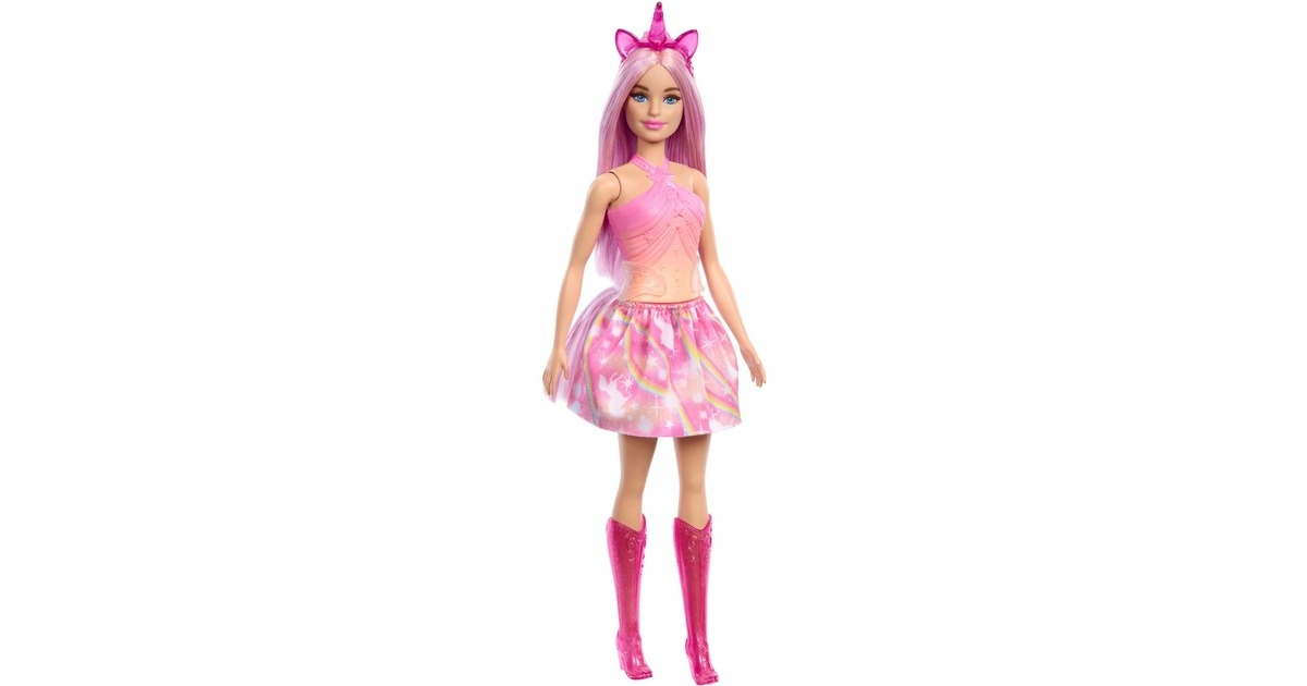 BarbieDreamtopia - Eenhoornpop met roze haar en kleurrijke outfit