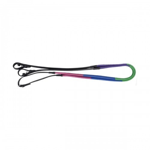 Rédeas de treinamento revestidas de borracha nas cores roxo/verde/azul/fúcsia.