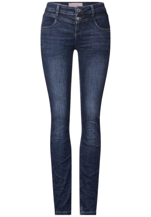 Slim Fit Jeans - mid indigo random wash