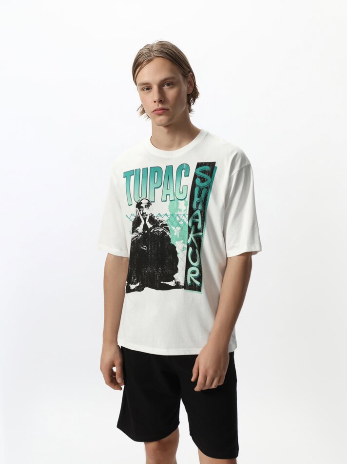 Camiseta Tupac Shakur Universal - Branca