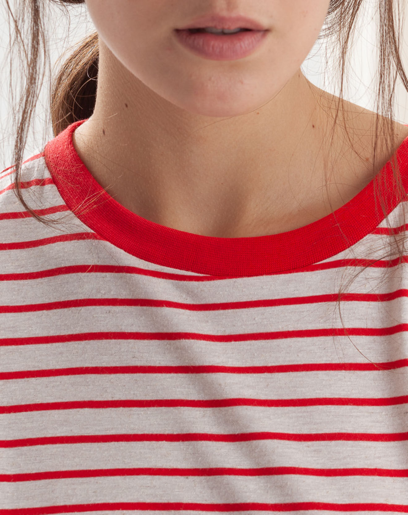 Chloé Stora T-Shirt en Lin mélangé Théodore écru/rouge