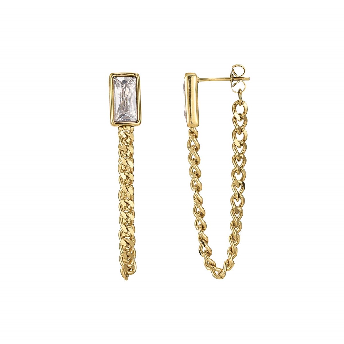 Boucles Mila Strass blanc