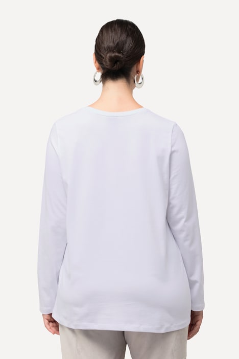 Shirt, Metallic-Druck, Rundhals, Langarm