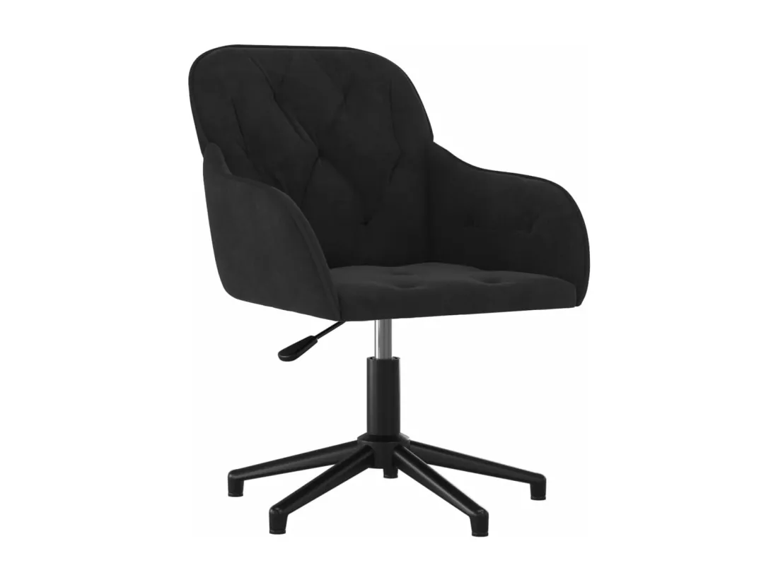 Chaise pivotante de bureau Noir Velours