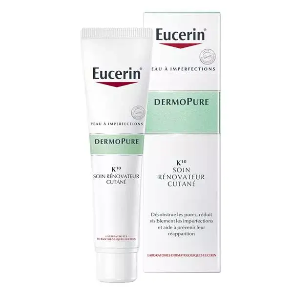 Eucerin DermoPure K10 Soin Rénovateur Cutané Peaux à Tendance Acnéique 40ml