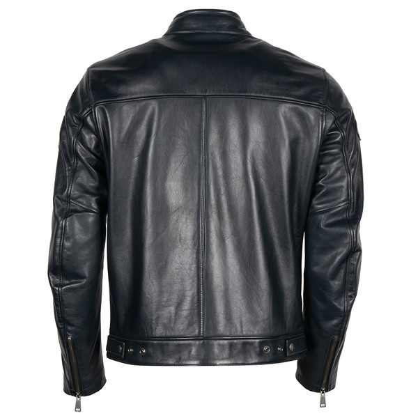 Helstons - Blouson Race Cuir Aniline Bleu