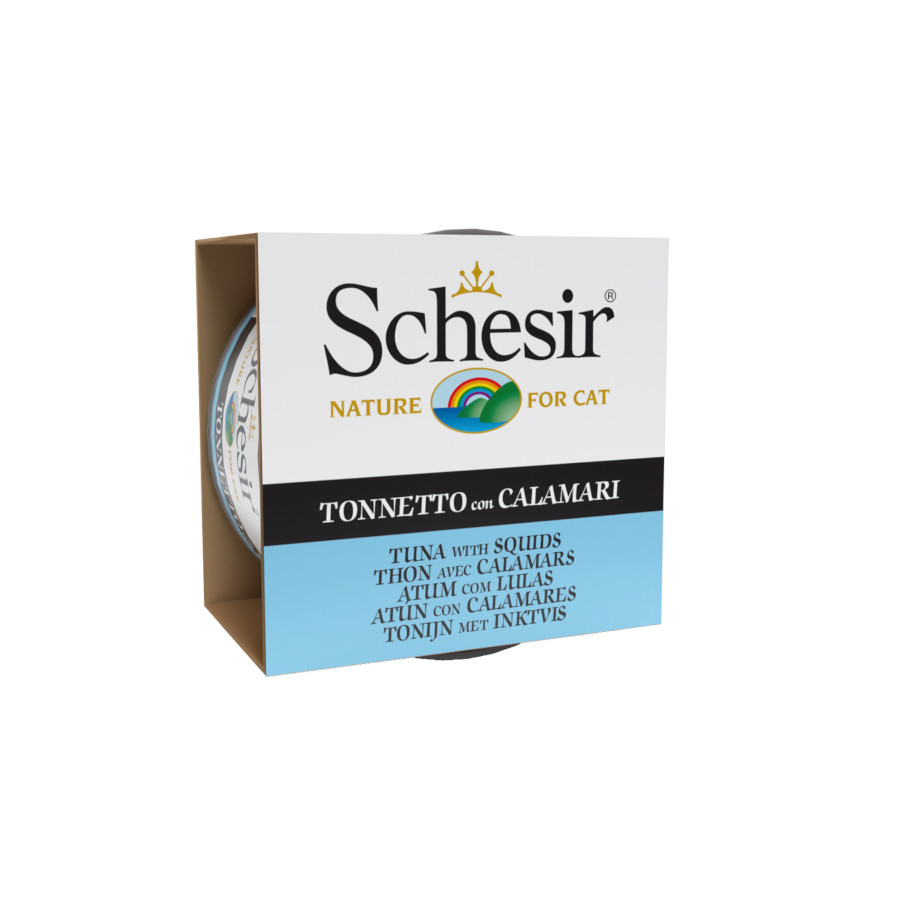 85g Schesir Atum e Peixe em Alimento Úmido Natural para Gatos