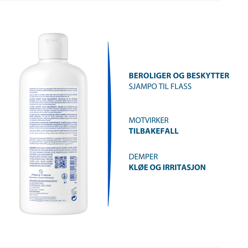 Ducray Elution Shampoo vedlikeholdssjampo flass 400 ml
