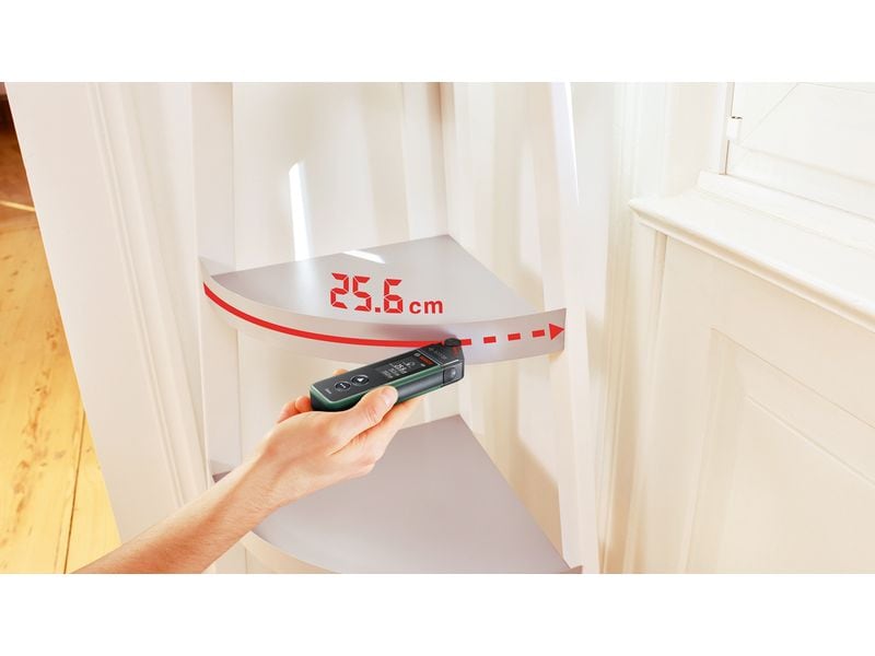 Bosch Laser-Distanzmesser Zamo Set 25 m Der Laser-Entfernungsmesser mit drei nützlichen Aufsätzen macht das Messen einfach leicht