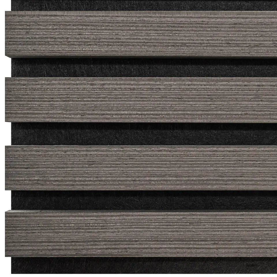tectake Akoestische panelen Sonic Wall houtlook, Eiken Grijs