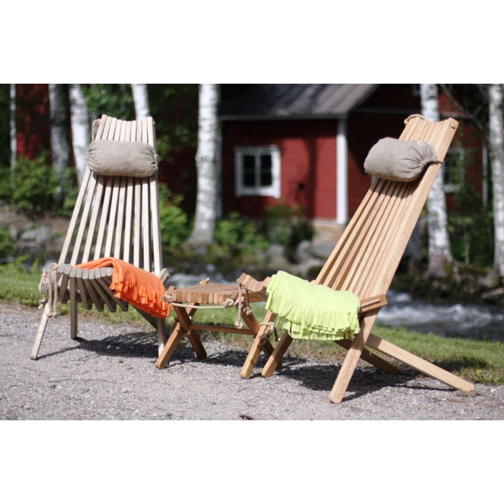 Chilienne en bois ecochair avec coussin offert (lot de 2) mélèze