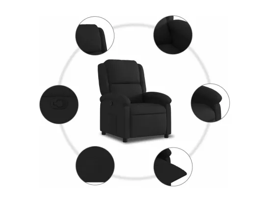 Fauteuil inclinable Noir Tissu