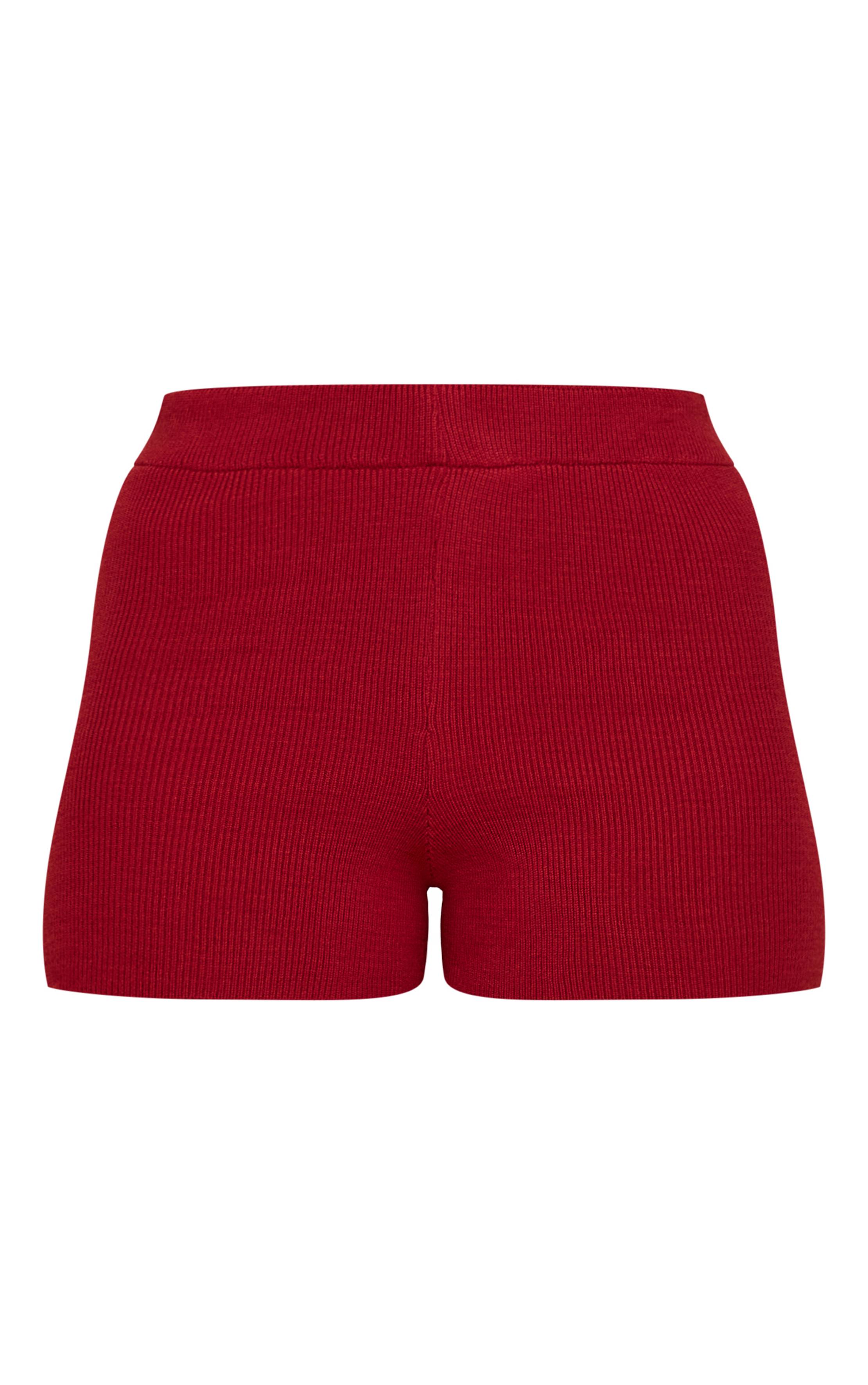 Rouille Short Mini En Maille Compacte