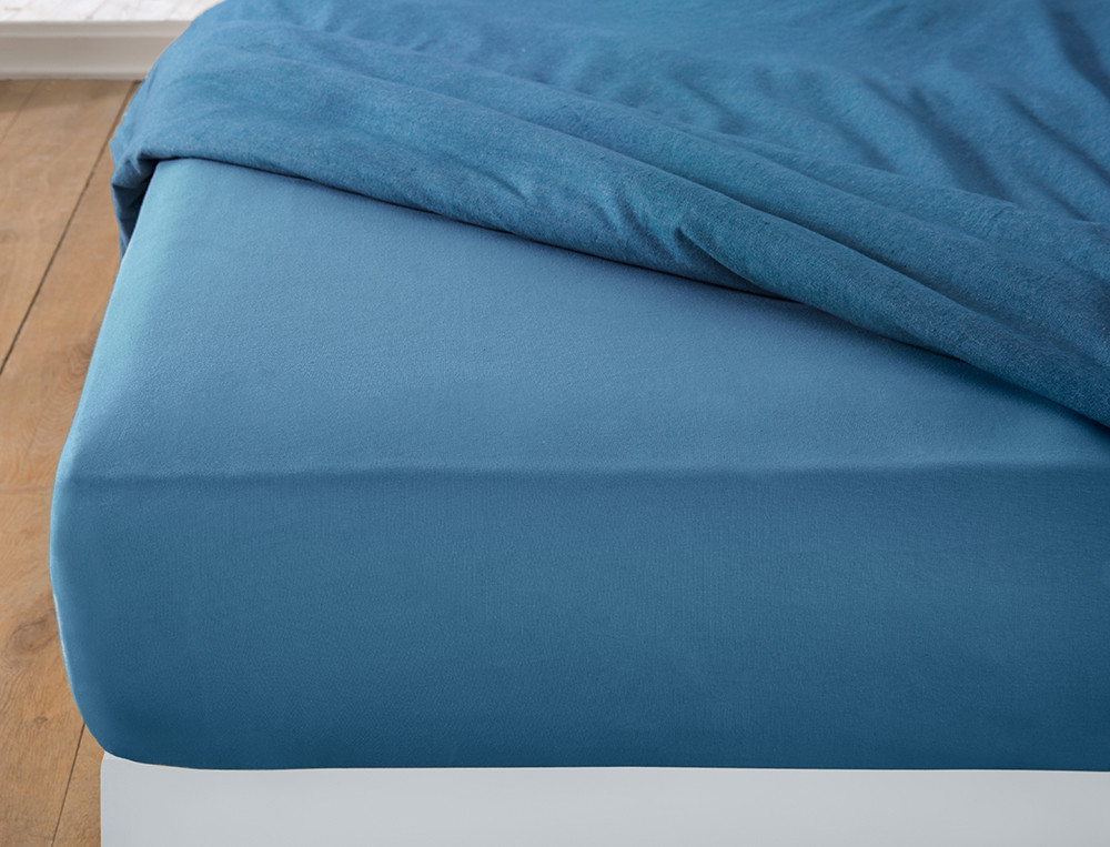 Drap-housse-Flanelle tissé-teint