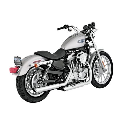 Silencieux Vance & Hines round Twin Slash slip on chrome