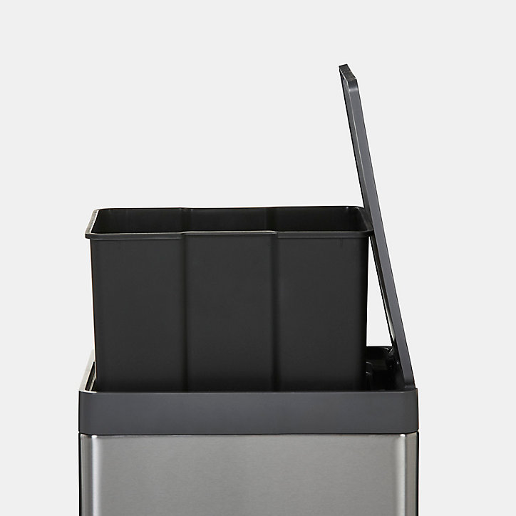 Poubelle de cuisine à pédale 14L Kora GoodHome H. 35,5 cm inox