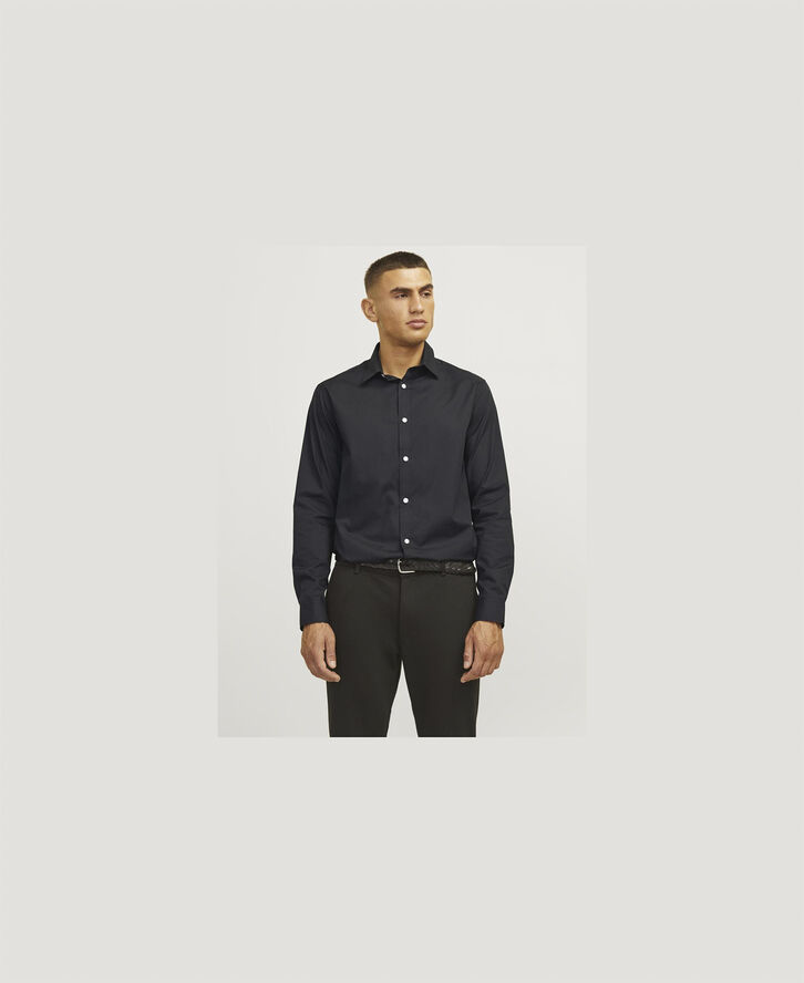 JJ-REBEL JREBGAVIN SOLID SHIRT LS NOOS Sort