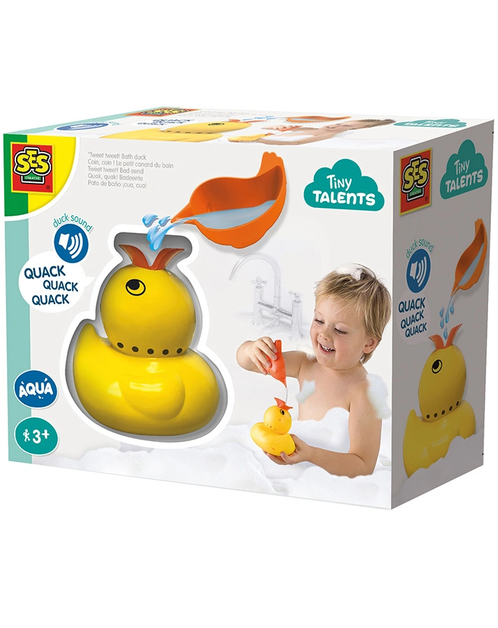 Badeente TINY TALENTS –  QUAK, QUAK! mit Soundeffekten